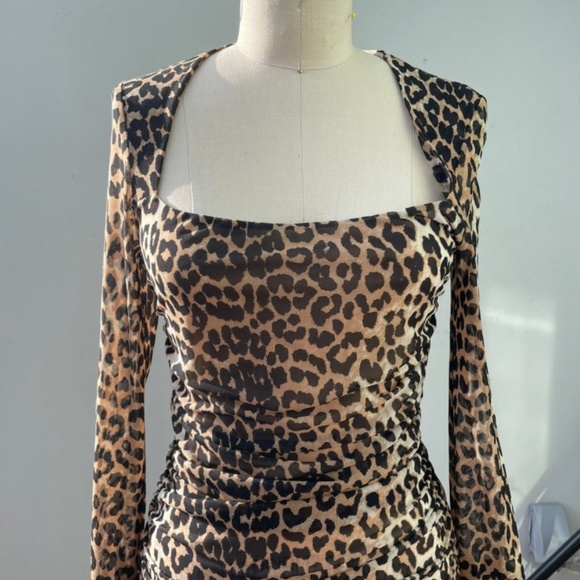 Ganni Leopard Print Dress - Picture 5 of 8